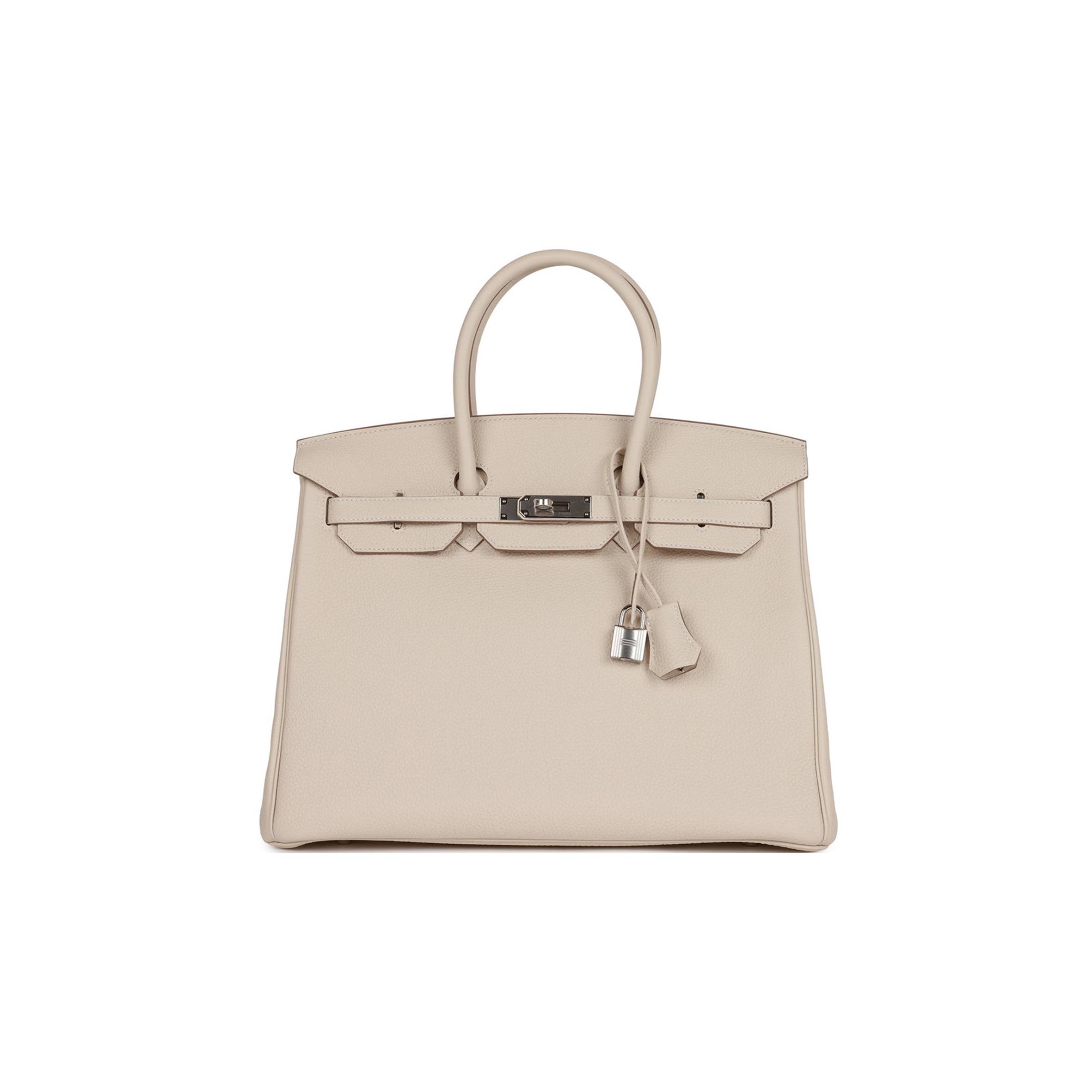 H**mes birkin 35 craie togo palladium hardware 39878406209630 (35cm)