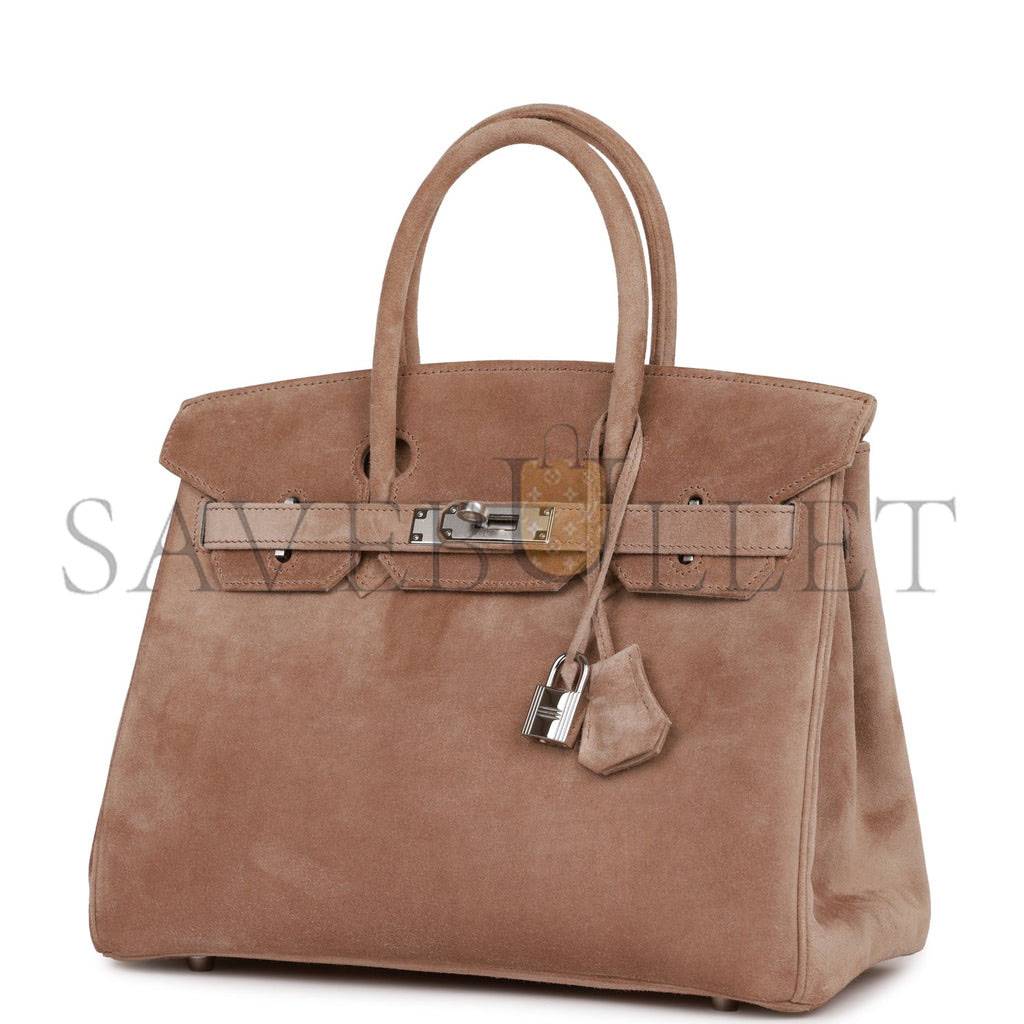 H**mes vintage H**mes birkin 30 gris perle doblis palladium hardware (30*22*16cm)