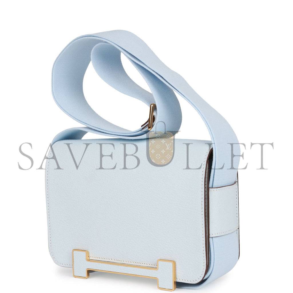 H**mes geta bleu brume verso chevre gold hardware (20.3*14*6.4cm)