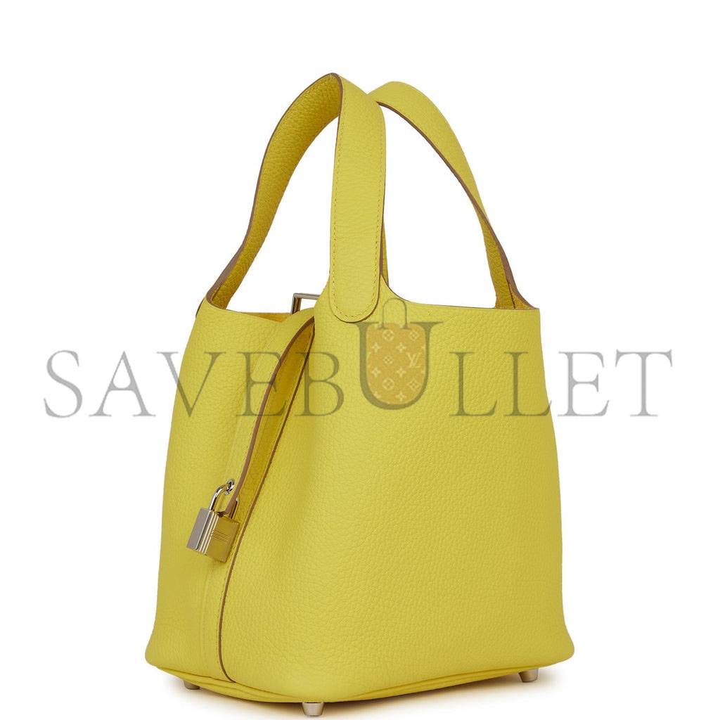 H**mes picotin lock 18 lime clemence palladium hardware (18*13*18cm)
