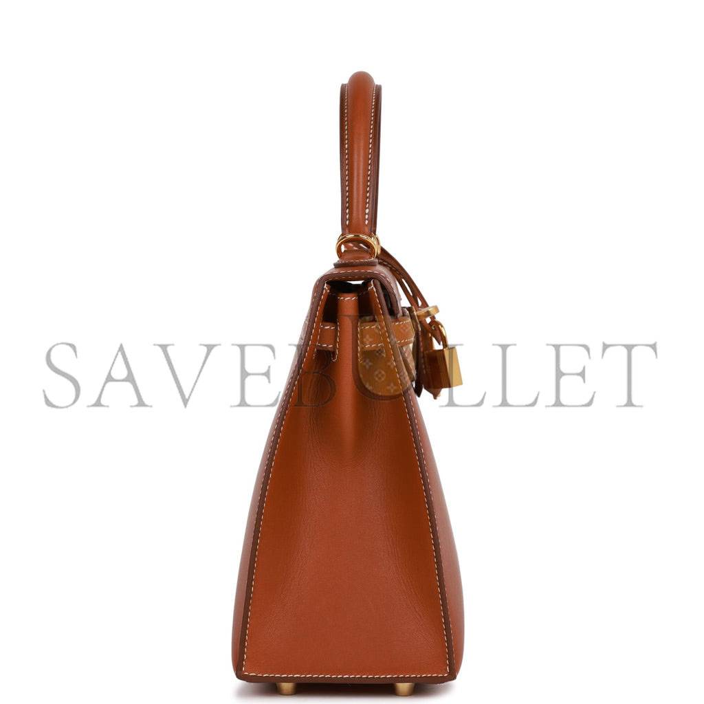 H**mes kelly sellier 25 fauve barenia gold hardware  (25*17*7cm)
