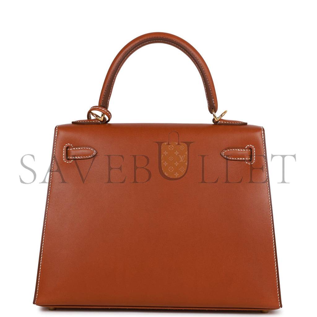 H**mes kelly sellier 25 fauve barenia gold hardware  (25*17*7cm)