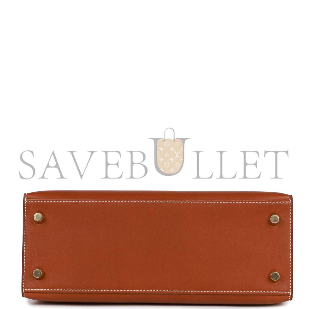 H**mes kelly sellier 25 fauve barenia gold hardware  (25*17*7cm)