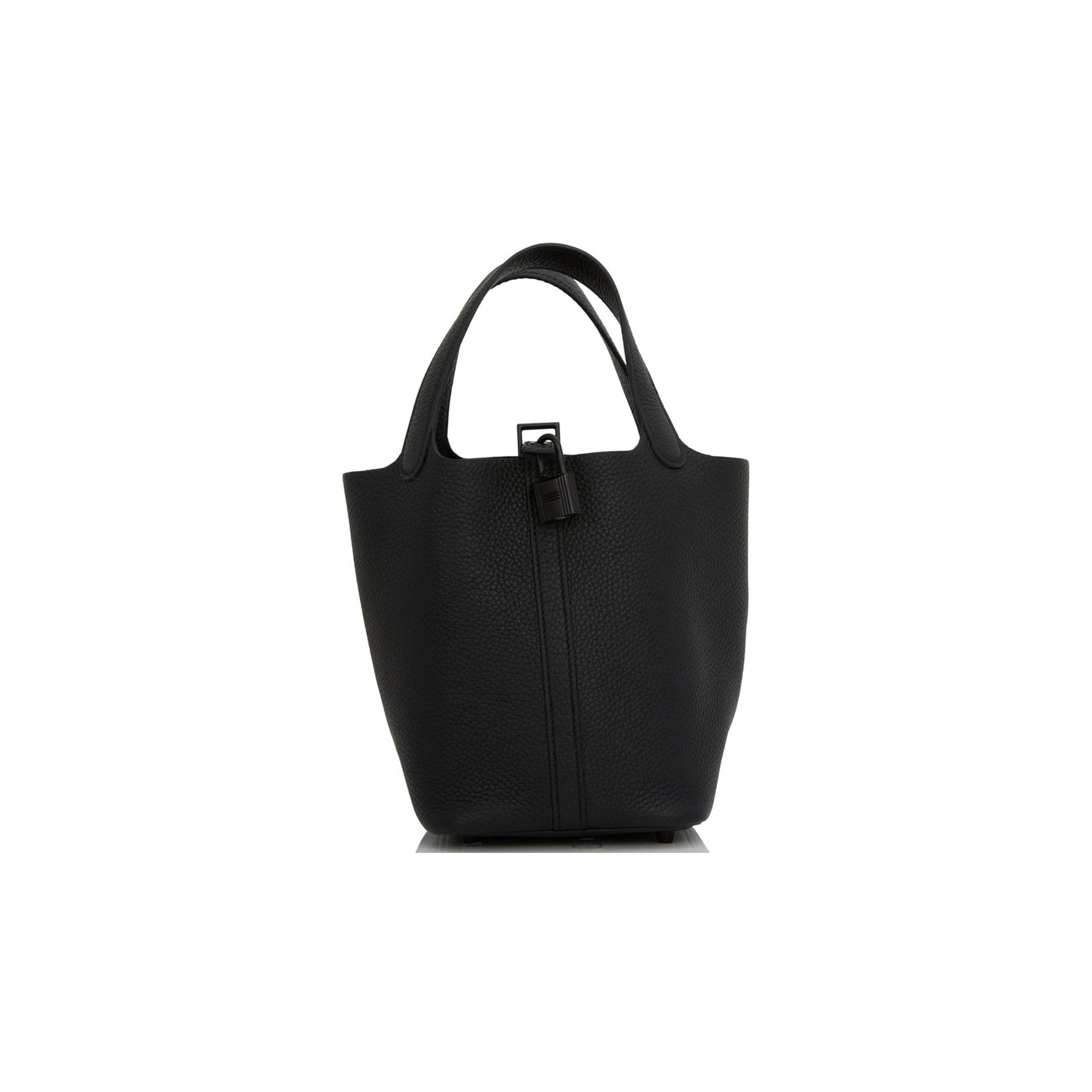 H**mes monochrome picotin 18 black clemence black hardware (18*12*19cm)