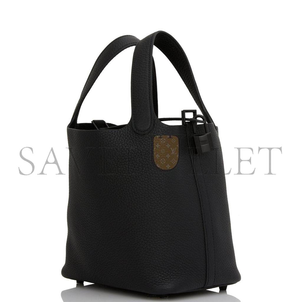 H**mes monochrome picotin 18 black clemence black hardware (18*12*19cm)