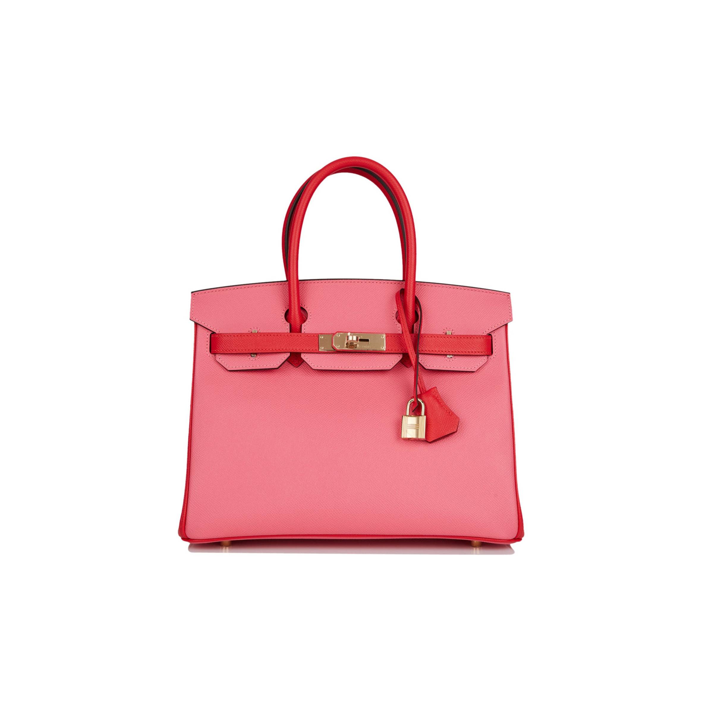 H**mes special order (hss) birkin 30 rose azalee and rouge de coeur epsom permabrass hardware( 30cm*22*16cm)