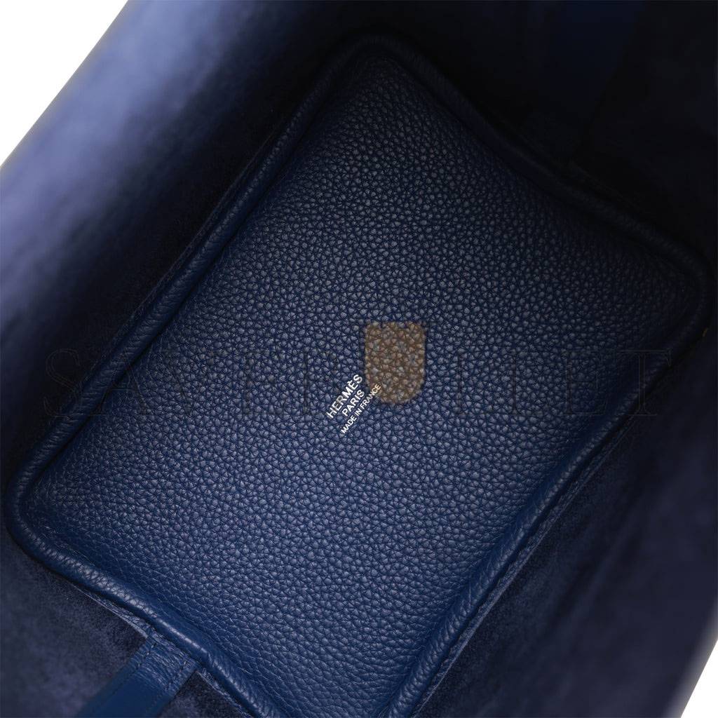 H**mes picotin lock 18 bleu saphir maurice palladium hardware (18*13*18cm)