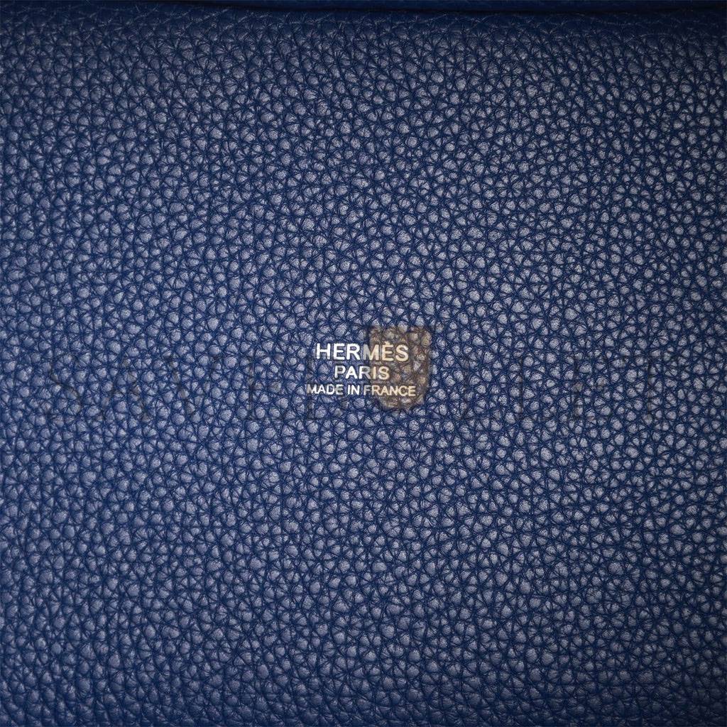 H**mes picotin lock 18 bleu saphir maurice palladium hardware (18*13*18cm)