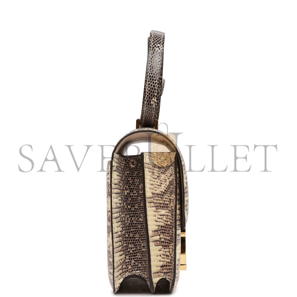 H**mes mini constance 18 ombre lizard varanus gold hardware (18*16*5cm)