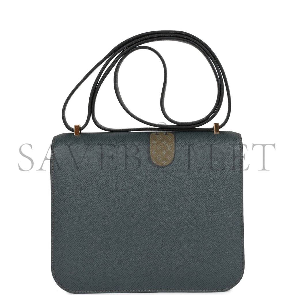 H**mes pre-loved H**mes constance 18 bleu orage epsom gold hardware (18*16*5cm)