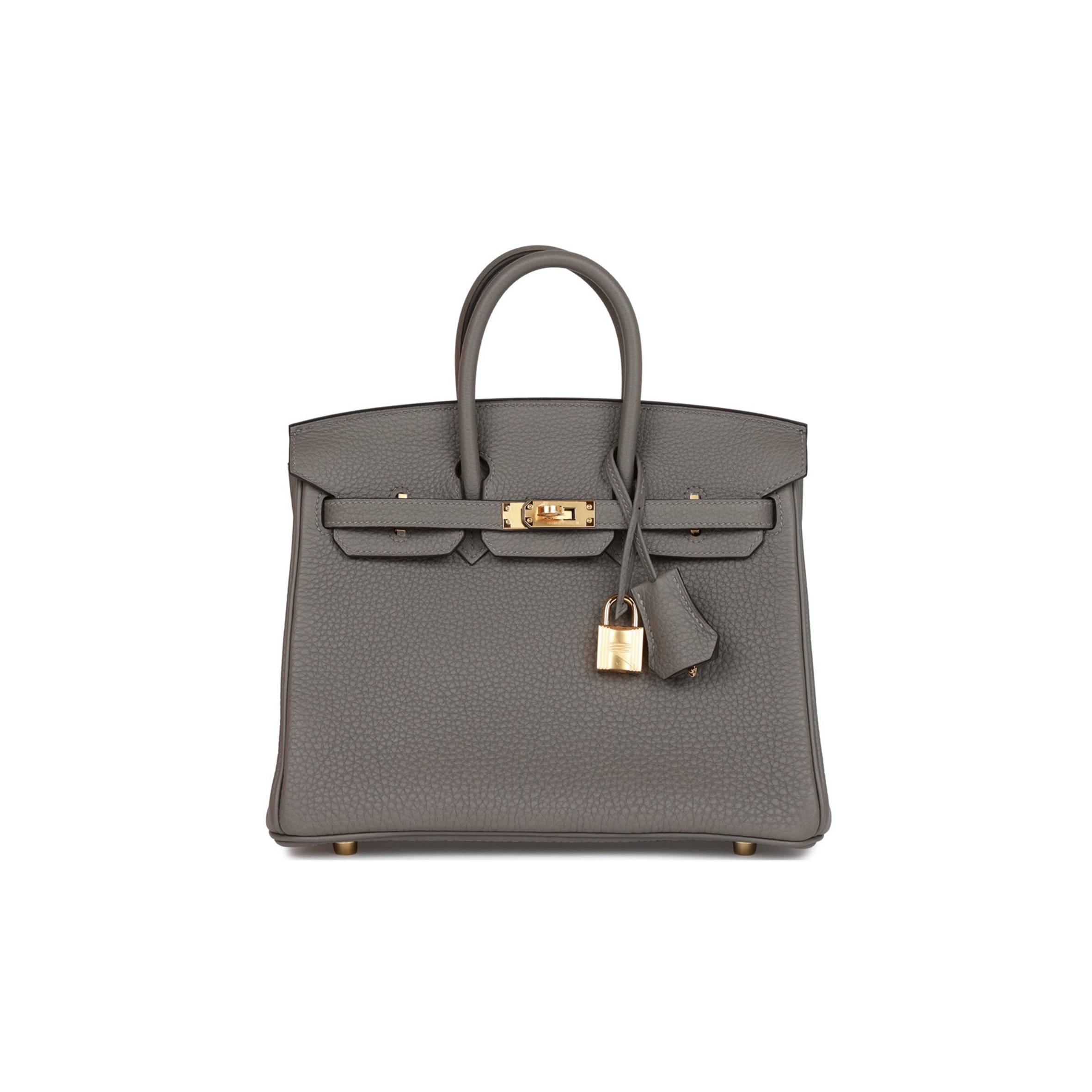 H**mes birkin 25 gris meyer togo gold hardware handmade  (25cm)