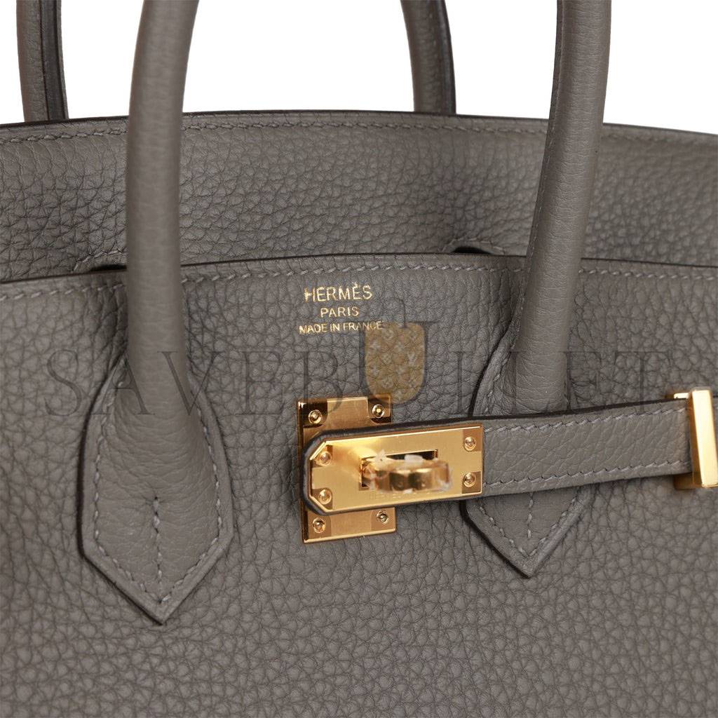 H**mes birkin 25 gris meyer togo gold hardware handmade  (25cm)