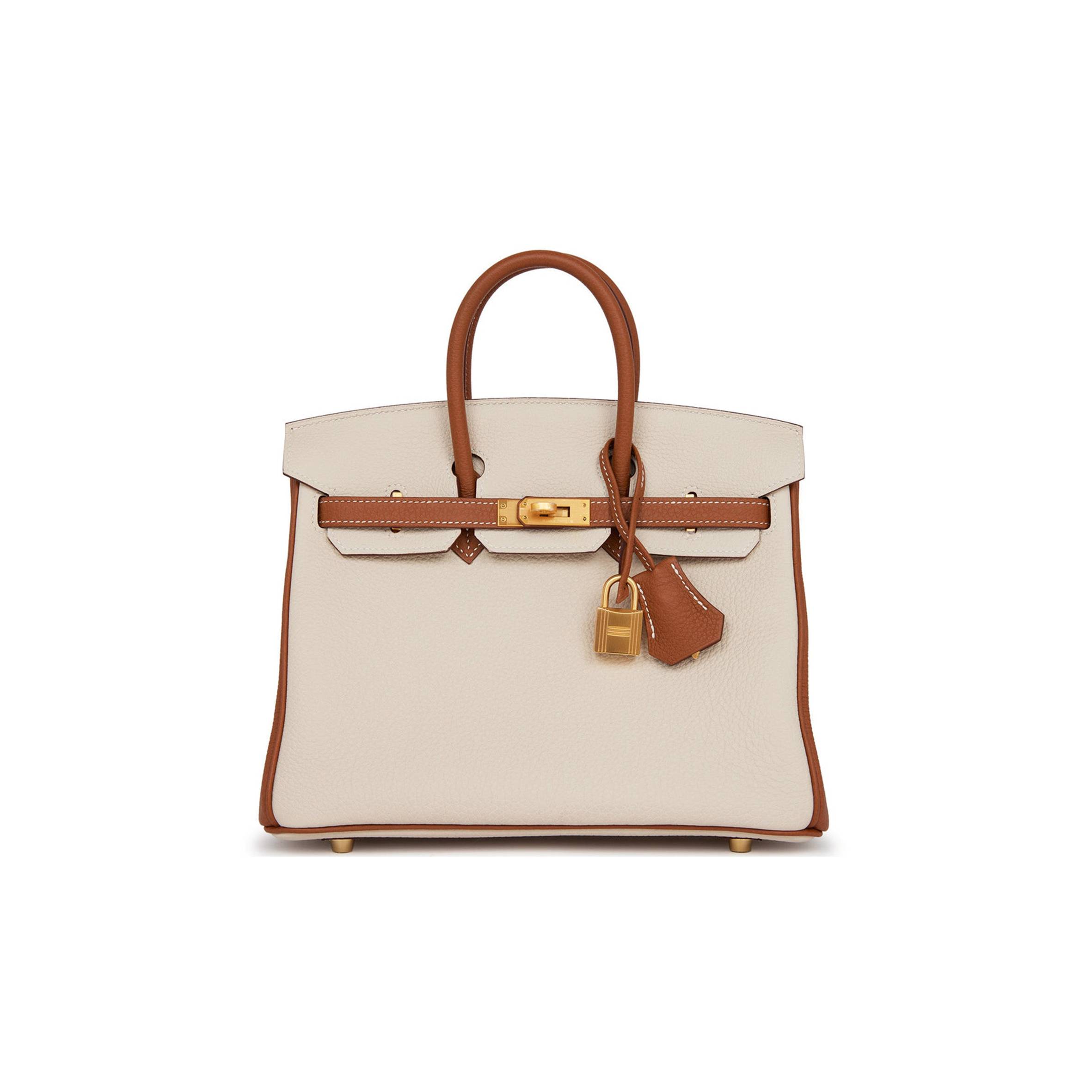 H**mes special order (hss) birkin 25 craie and gold togo brushed gold hardware handmade (25cm)