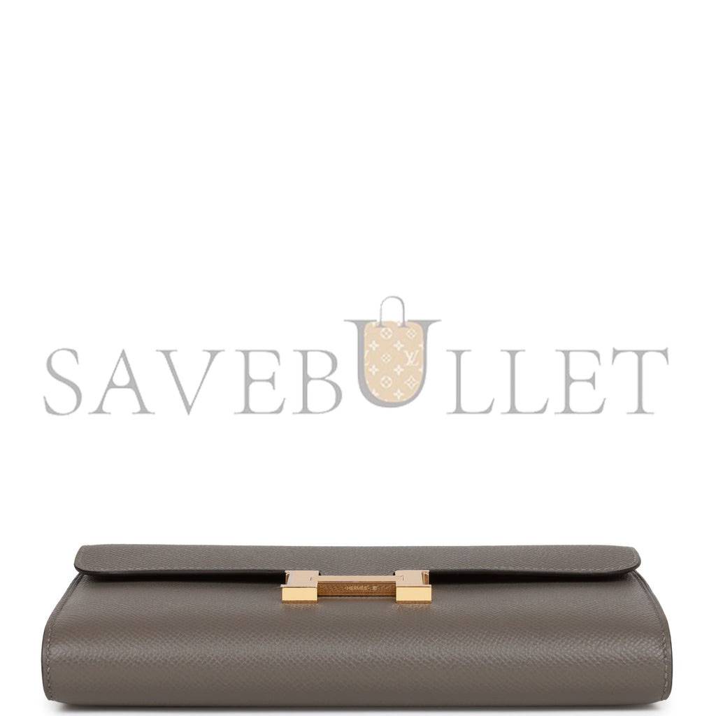 H**mes constance wallet to go gris meyer epsom gold hardware (20.5 x 13 x 2cm)