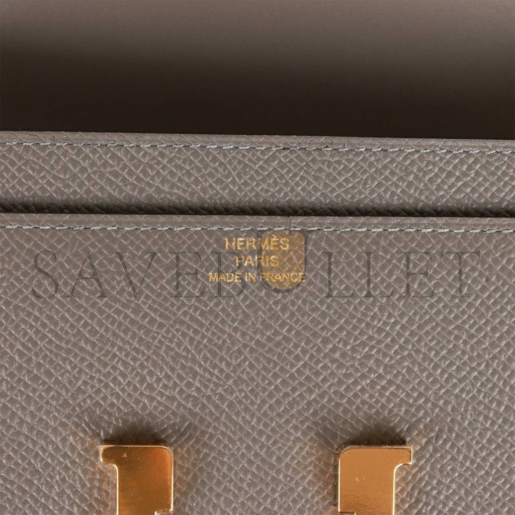 H**mes constance wallet to go gris meyer epsom gold hardware (20.5 x 13 x 2cm)
