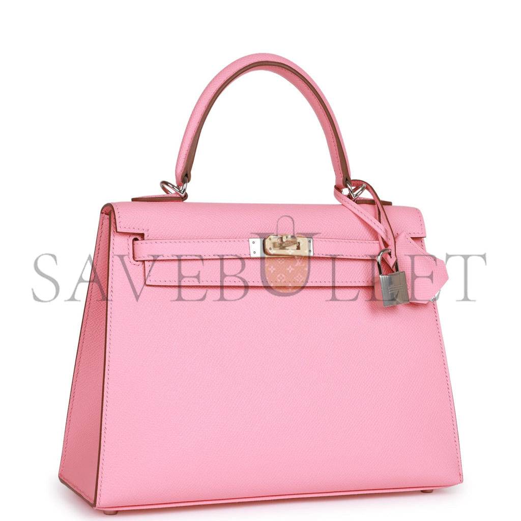 H**mes kelly sellier 25 rose confetti epsom palladium hardware  (25*17*7cm)
