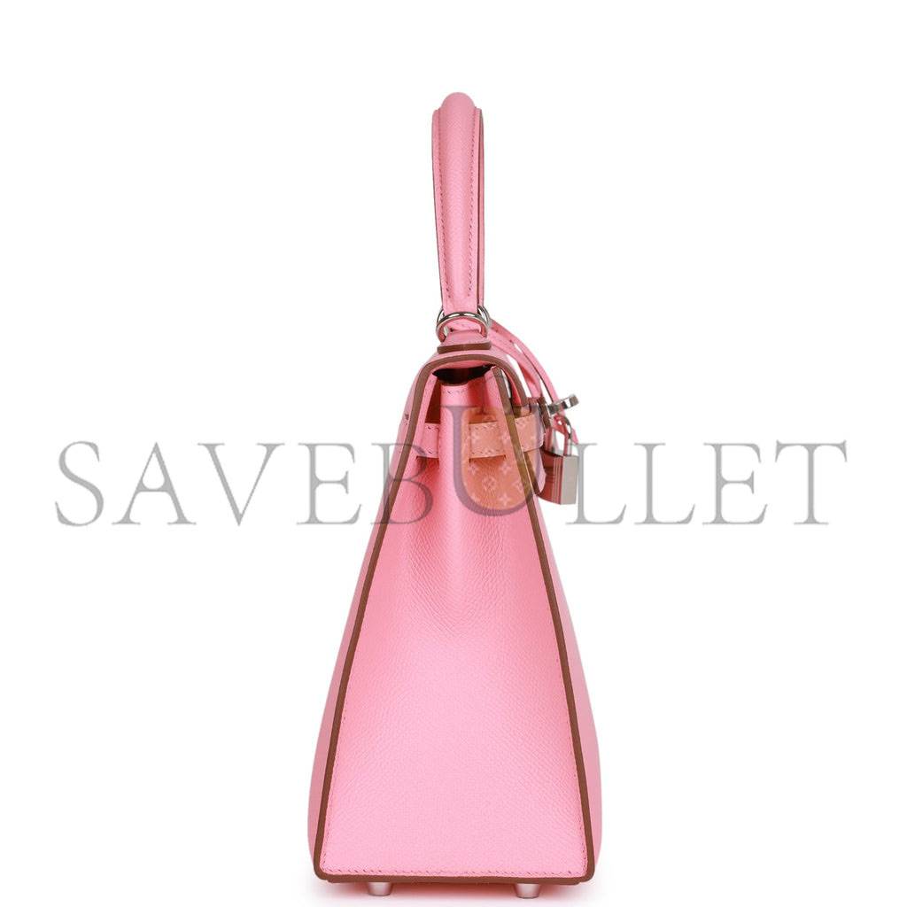 H**mes kelly sellier 25 rose confetti epsom palladium hardware  (25*17*7cm)