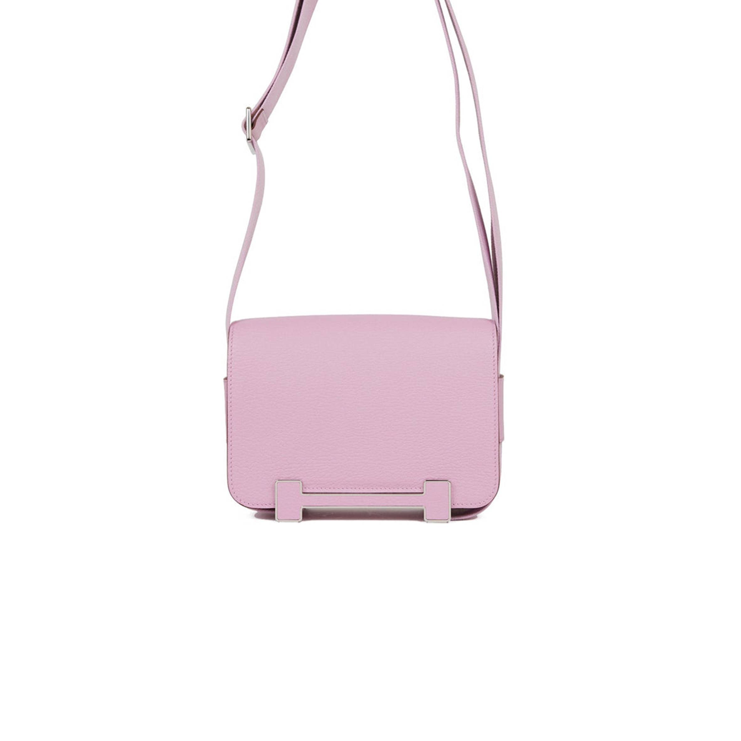 H**mes geta mauve sylvestre chevre palladium hardware (20.3*14*6.4cm)