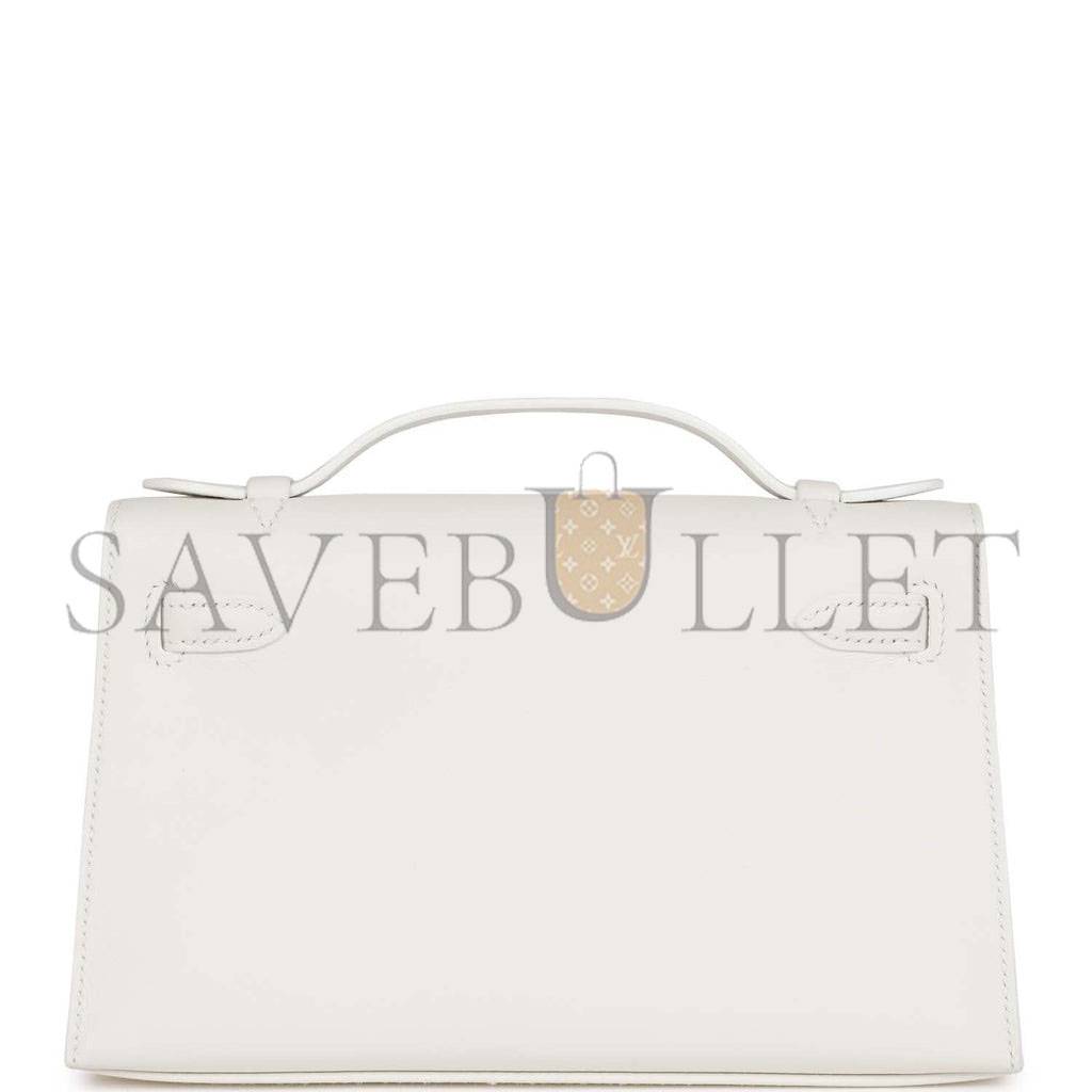 H**mes mini kelly pochette white swift gold hardware  (22*14*7cm)