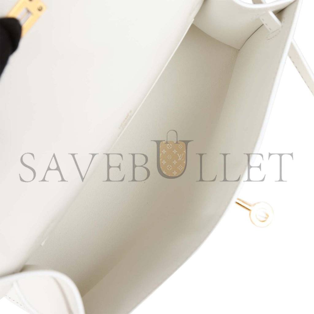 H**mes mini kelly pochette white swift gold hardware  (22*14*7cm)
