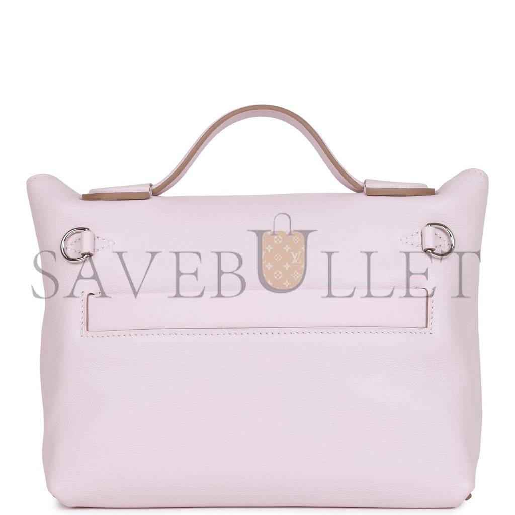 H**mes mini 2424 bag mauve pale verso evercolor and swift palladium hardware (23*17*11cm)