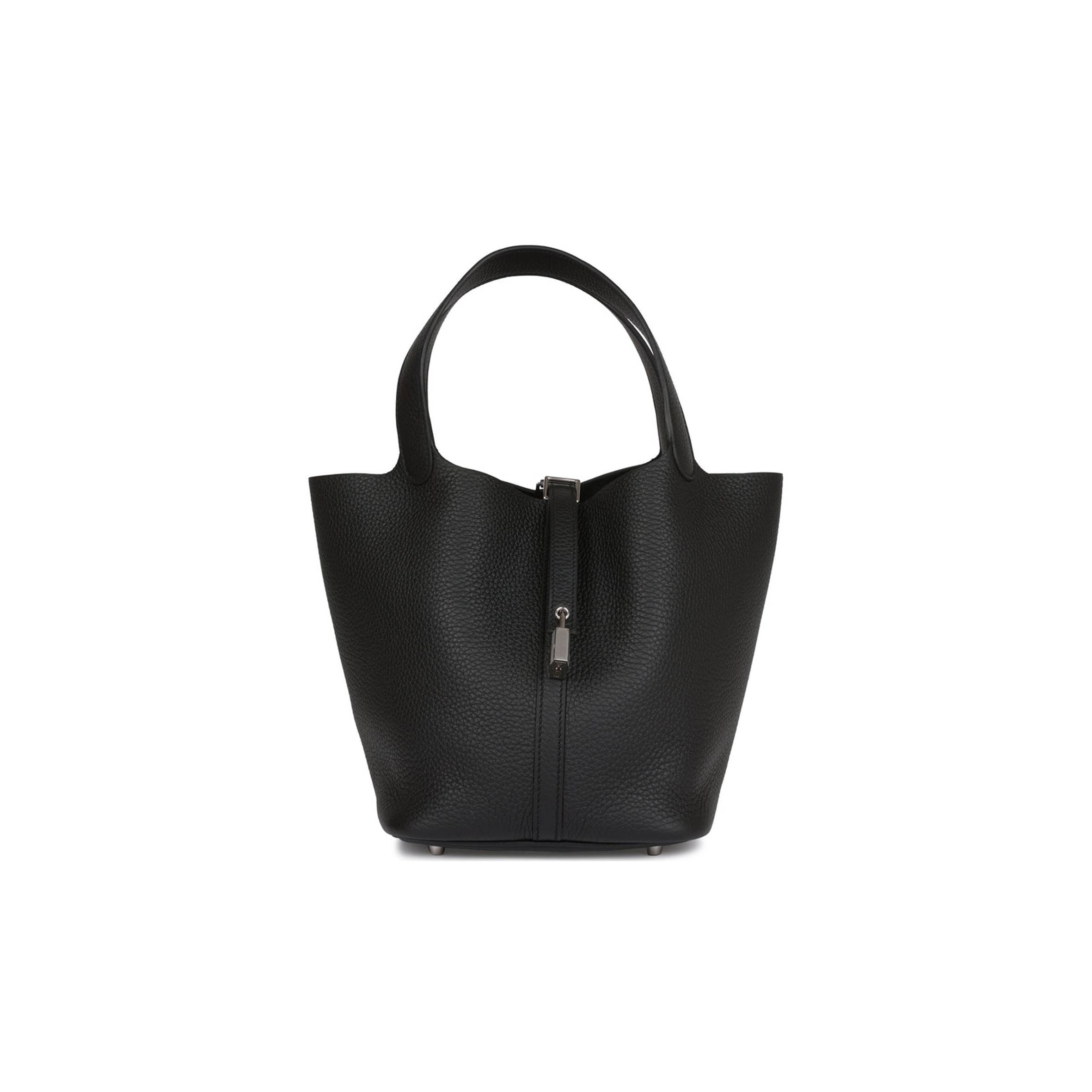 H**mes black clemence picotin lock 22cm palladium hardware  (22cm)