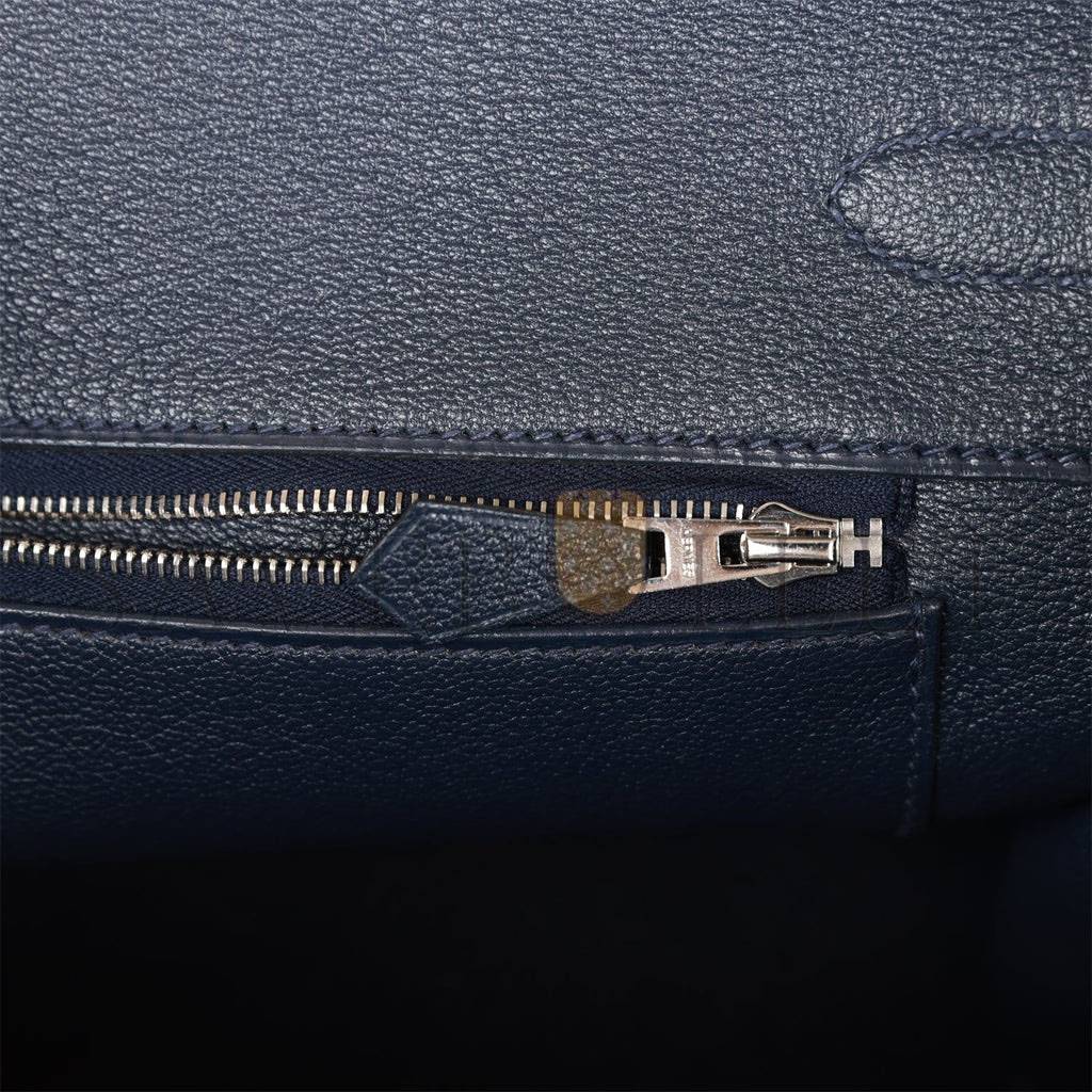 H**mes special order (hss) birkin 35 craie and bleu nuit togo palladium hardware (35*25*18cm)