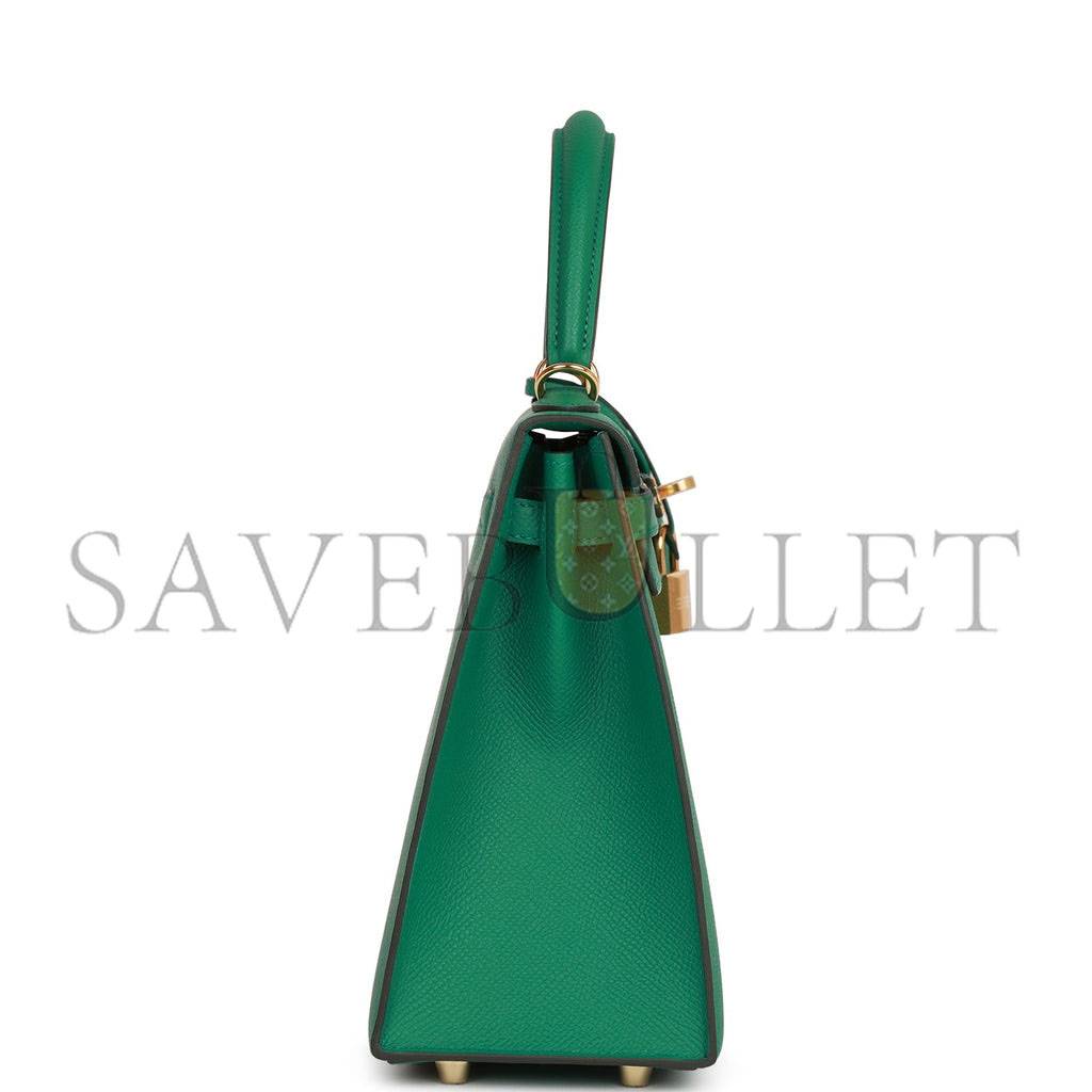 H**mes kelly sellier 25 vert vertigo epsom gold hardware handmade  (25*17*7cm)