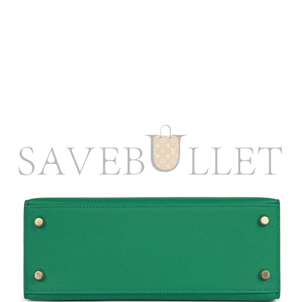 H**mes kelly sellier 25 vert vertigo epsom gold hardware handmade  (25*17*7cm)