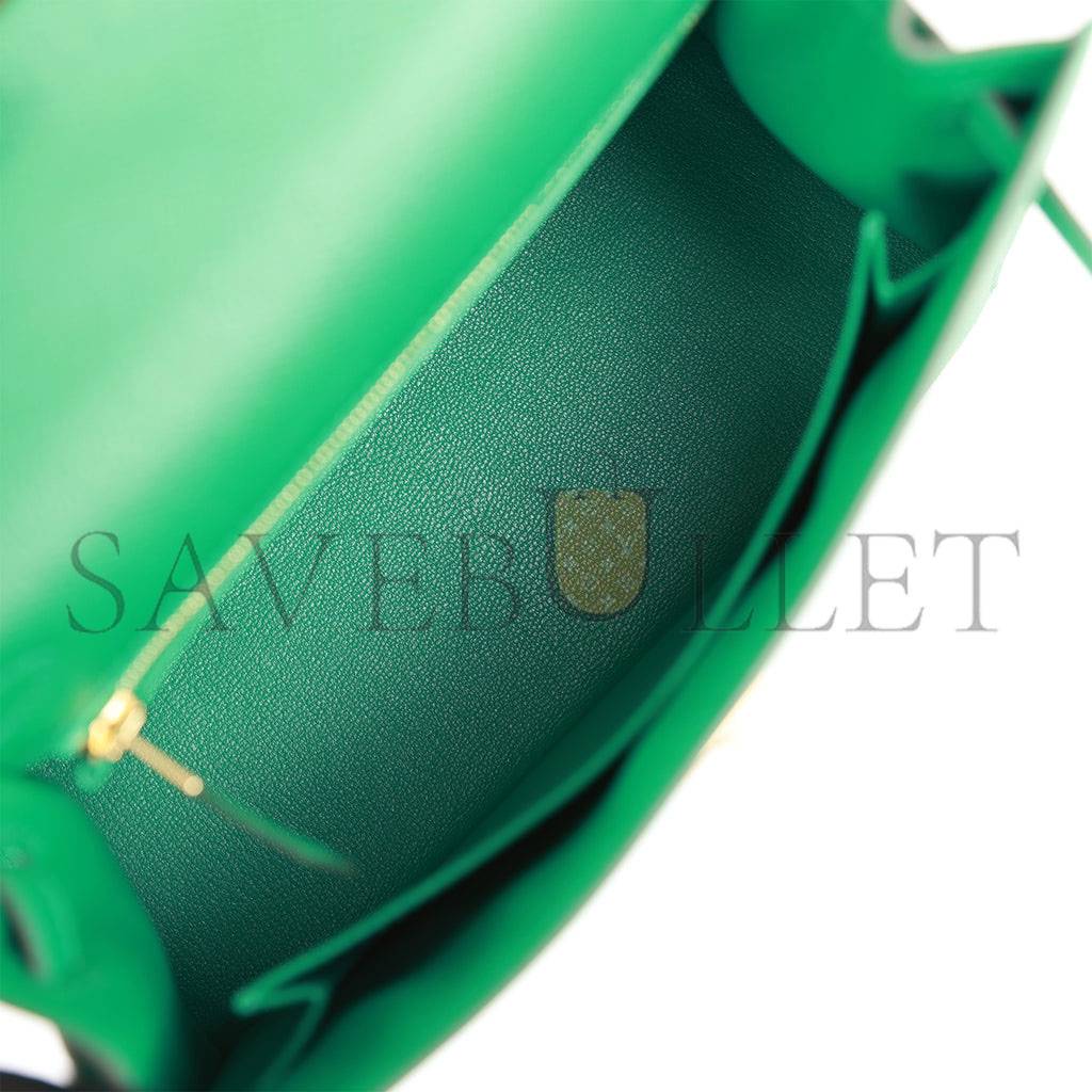 H**mes kelly sellier 25 vert vertigo epsom gold hardware handmade  (25*17*7cm)
