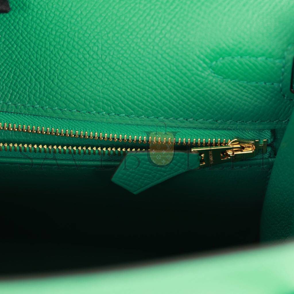 H**mes kelly sellier 25 vert vertigo epsom gold hardware handmade  (25*17*7cm)