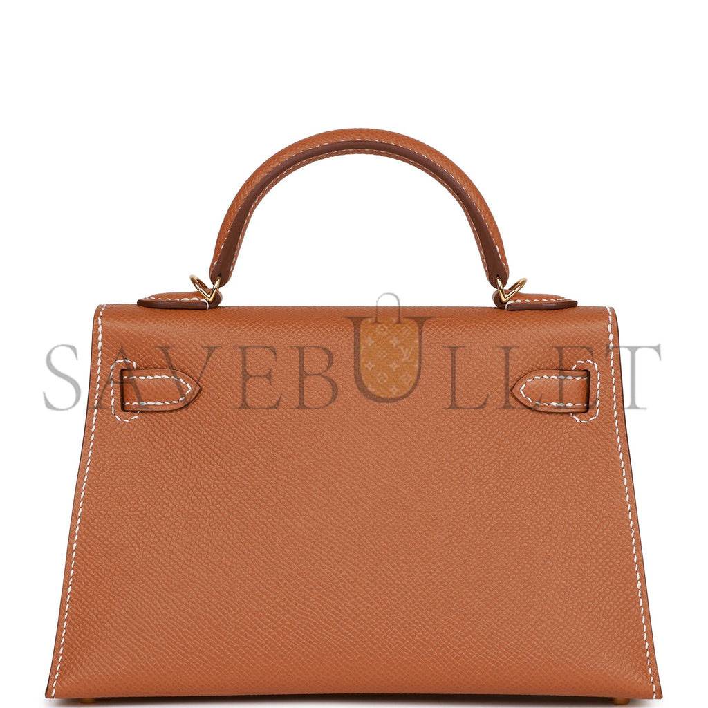 H**mes mini kelly sellier 20 gold epsom gold hardware 39848783642718(19*12*5.5cm)