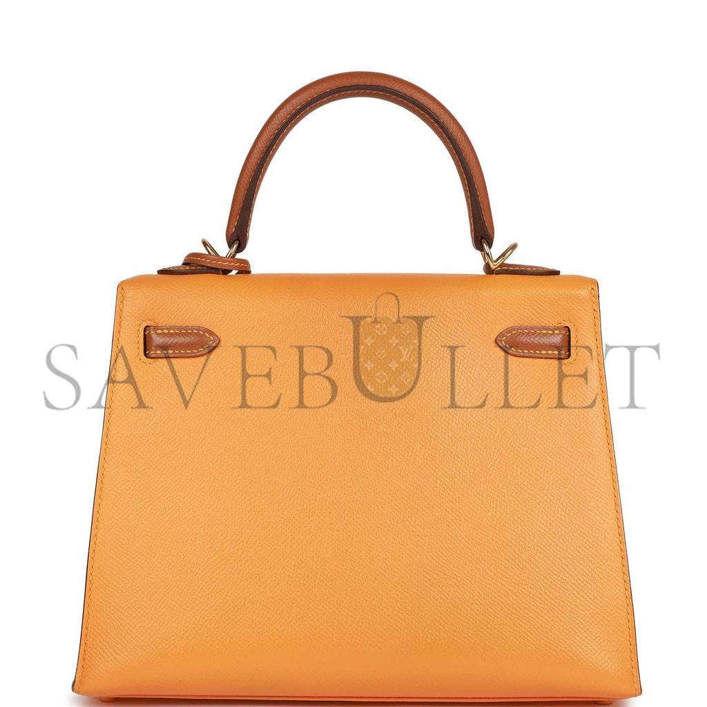 H**mes special order (hss) kelly sellier 25 jaune ambre and gold epsom gold hardware handmade (25*17*7cm)