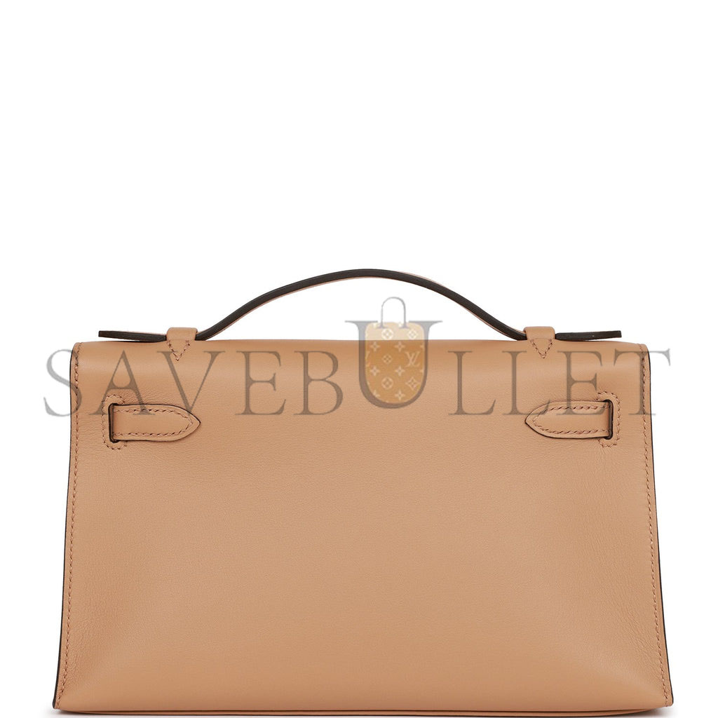 H**mes kelly pochette chai swift palladium hardware   (22*12*13cm)