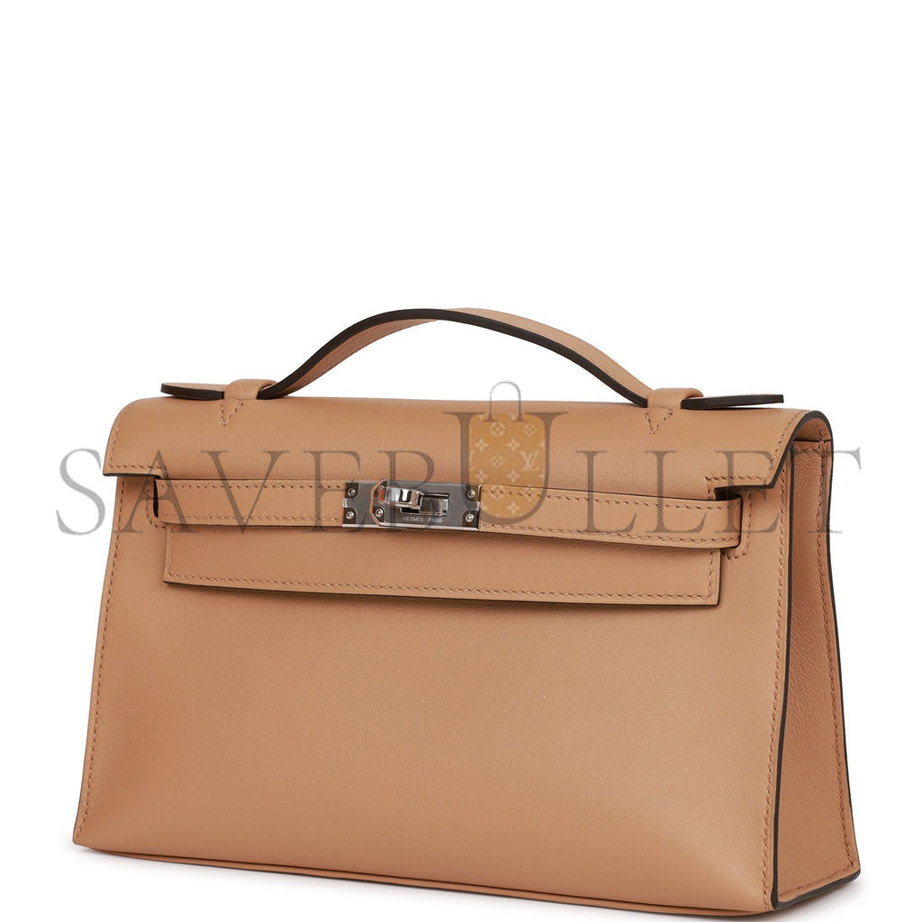 H**mes kelly pochette chai swift palladium hardware   (22*12*13cm)