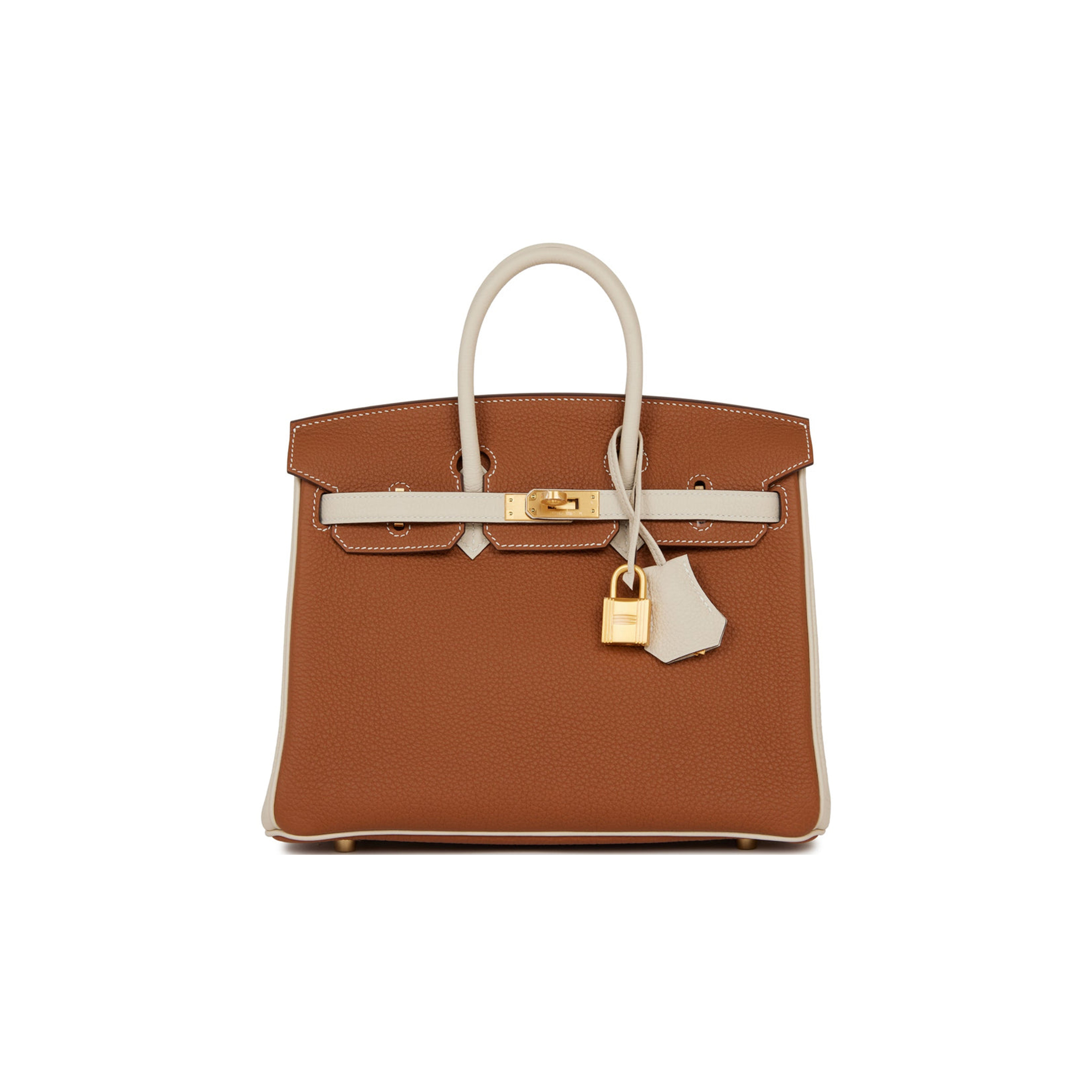 H**mes special order (hss) birkin 25 gold and craie togo brushed gold hardware handmade (25cm)