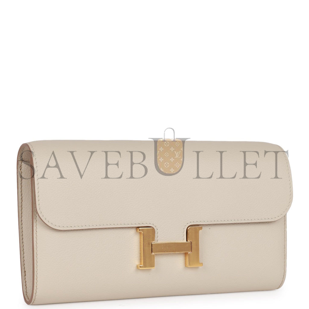 H**mes constance wallet to go beton evercolor gold hardware (22*11cm)