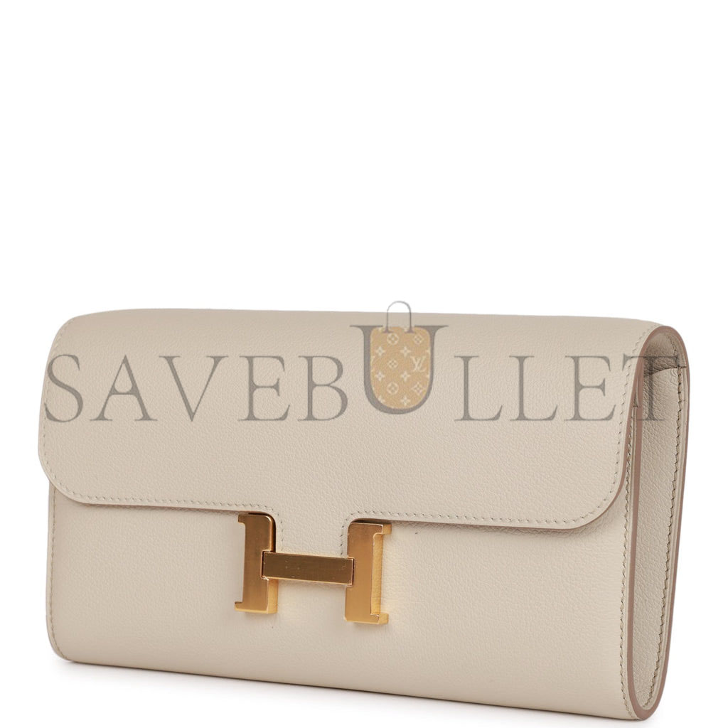 H**mes constance wallet to go beton evercolor gold hardware (22*11cm)