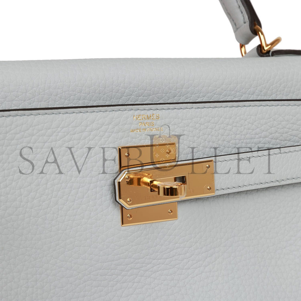 H**mes kelly retourne 28 bleu pale clemence gold hardware (28*22*10cm)