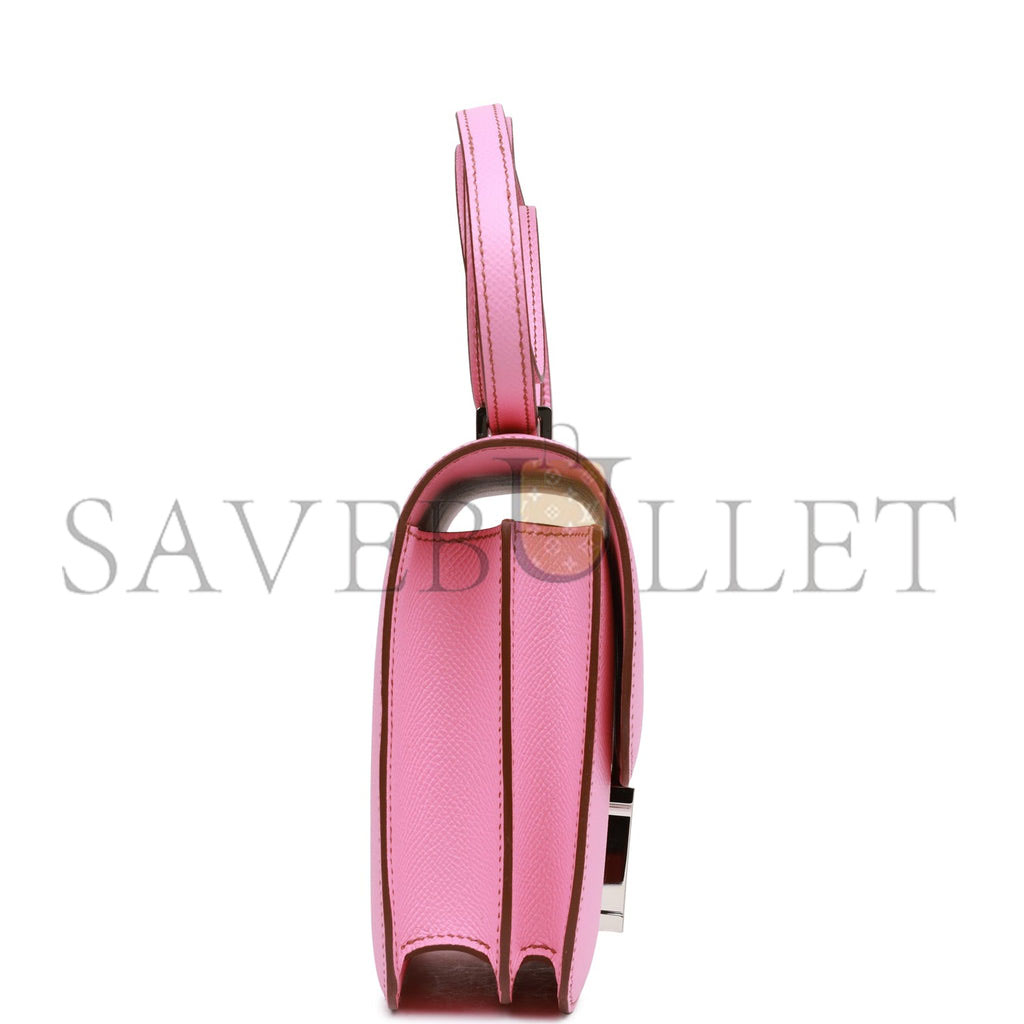 H**mes constance 18 bubblegum epsom palladium hardware (18cm)