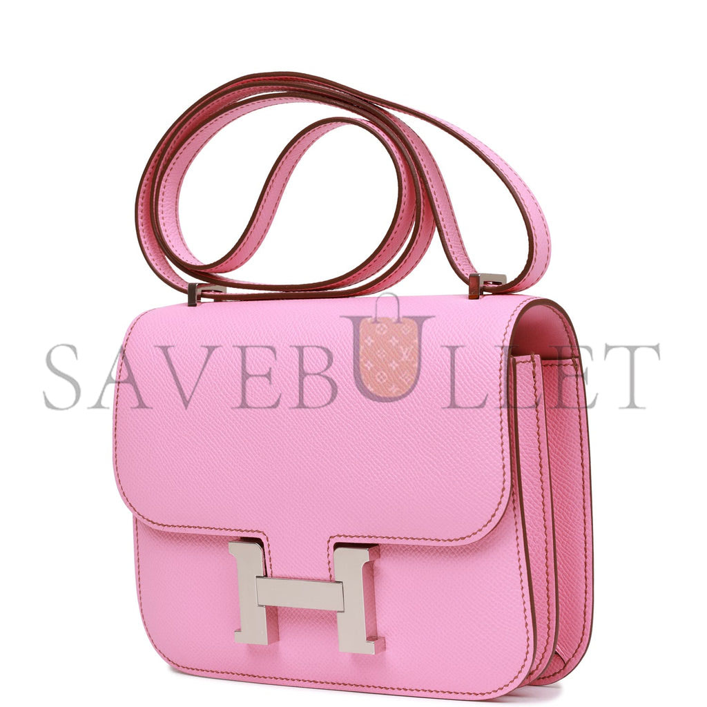 H**mes constance 18 bubblegum epsom palladium hardware (18cm)