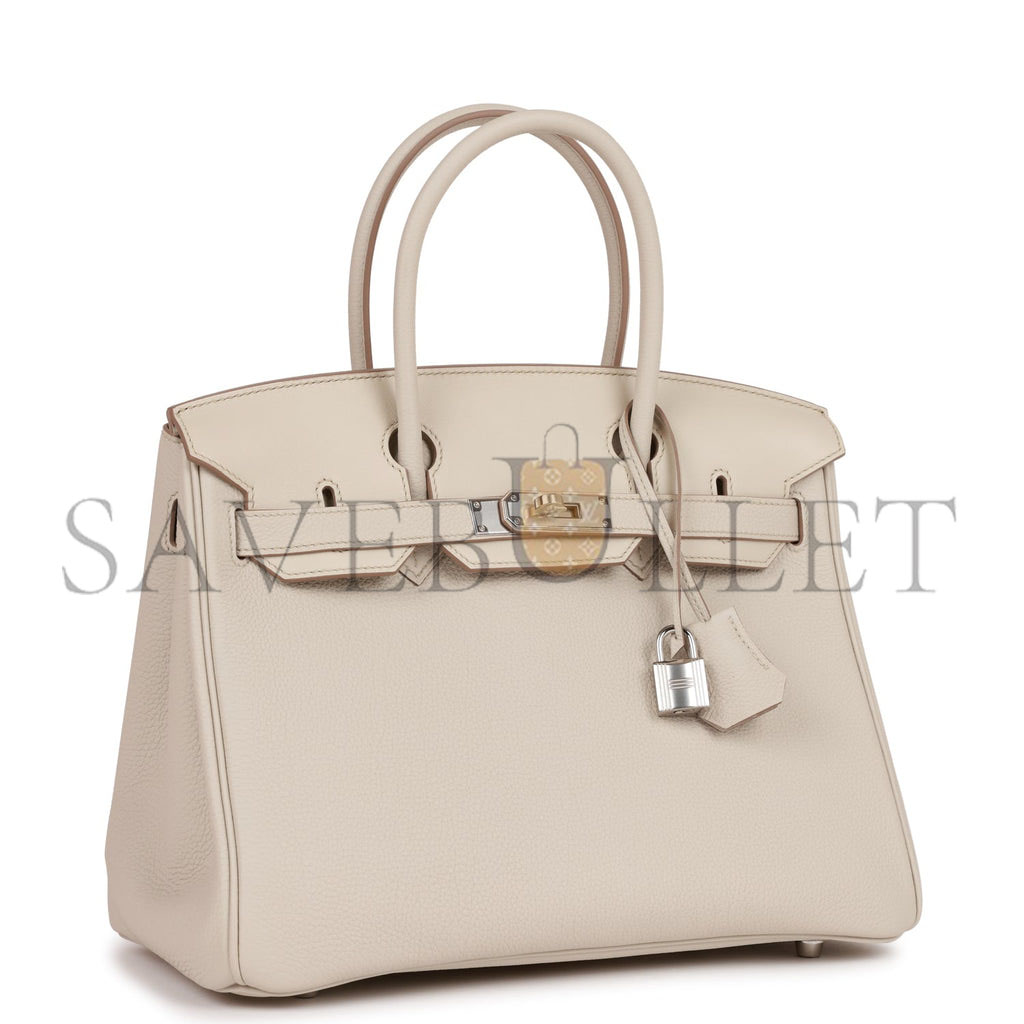H**mes 3 en 1 birkin 30 beton togo and swift palladium hardware (30cm)