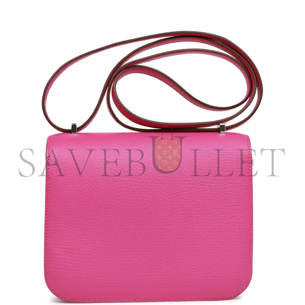 H**mes constance 18 magnolia evercolor palladium hardware (18cm)