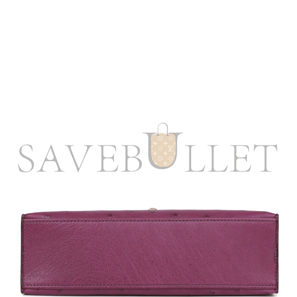 H**mes kelly pochette anemone ostrich permabrass hardware  (22*12*13cm)