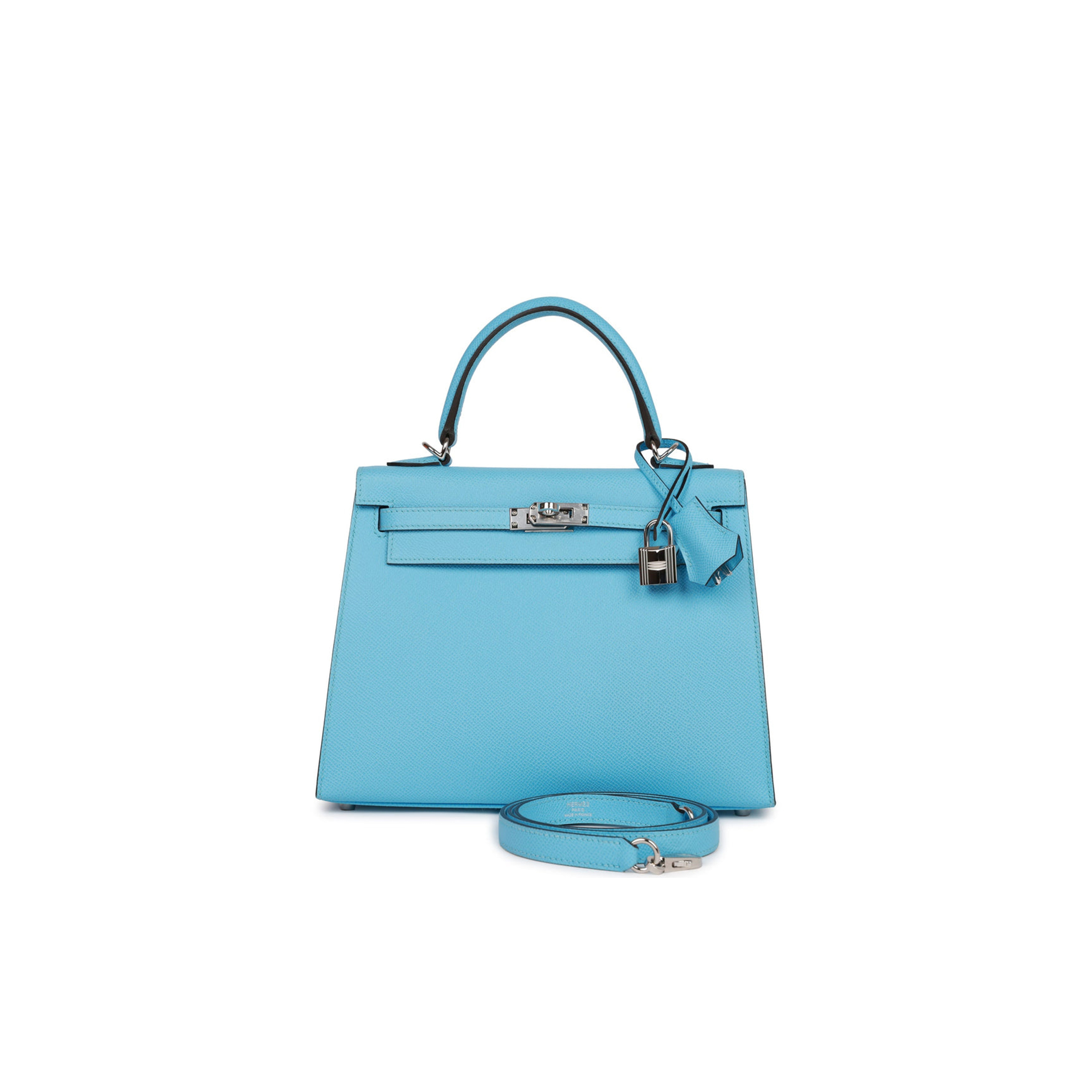 H**mes kelly sellier 25 celeste epsom palladium hardware  (25*17*7cm)