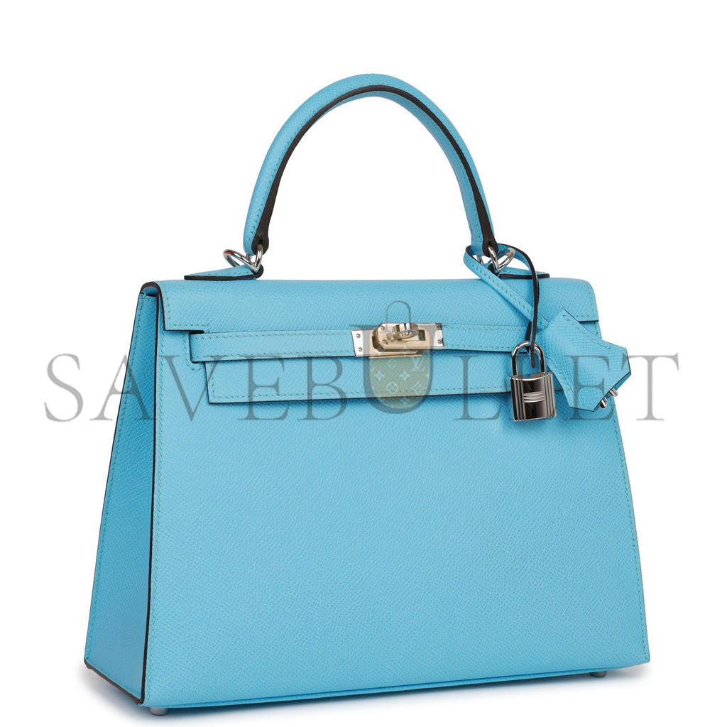 H**mes kelly sellier 25 celeste epsom palladium hardware  (25*17*7cm)