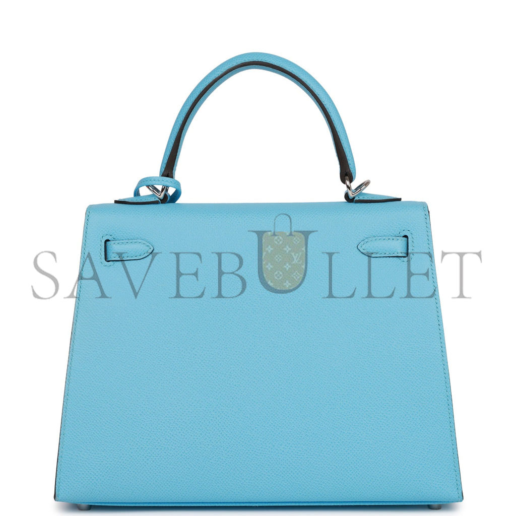 H**mes kelly sellier 25 celeste epsom palladium hardware  (25*17*7cm)
