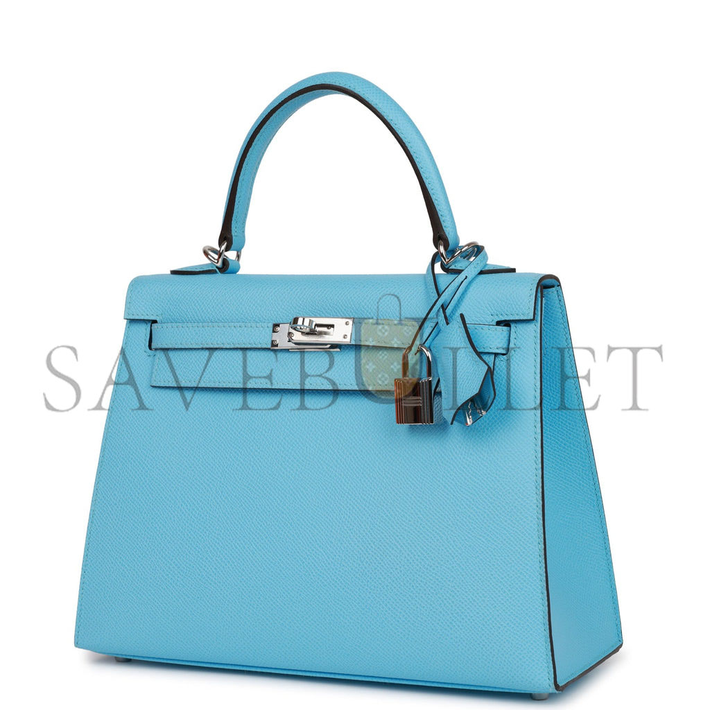 H**mes kelly sellier 25 celeste epsom palladium hardware  (25*17*7cm)