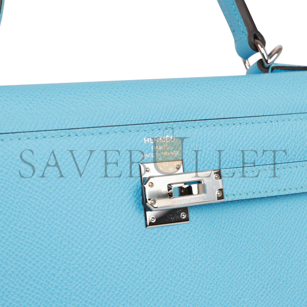H**mes kelly sellier 25 celeste epsom palladium hardware  (25*17*7cm)