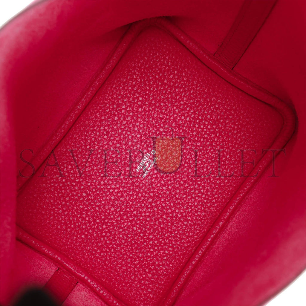 H**mes picotin lock 18 framboise clemence and matte alligator touch palladium hardware (18*13*18cm)